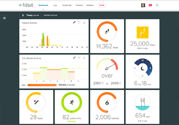 fitbit charge 3 dashboard