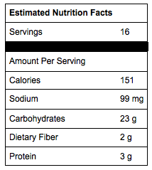 estimated nutrition for bush's brownies