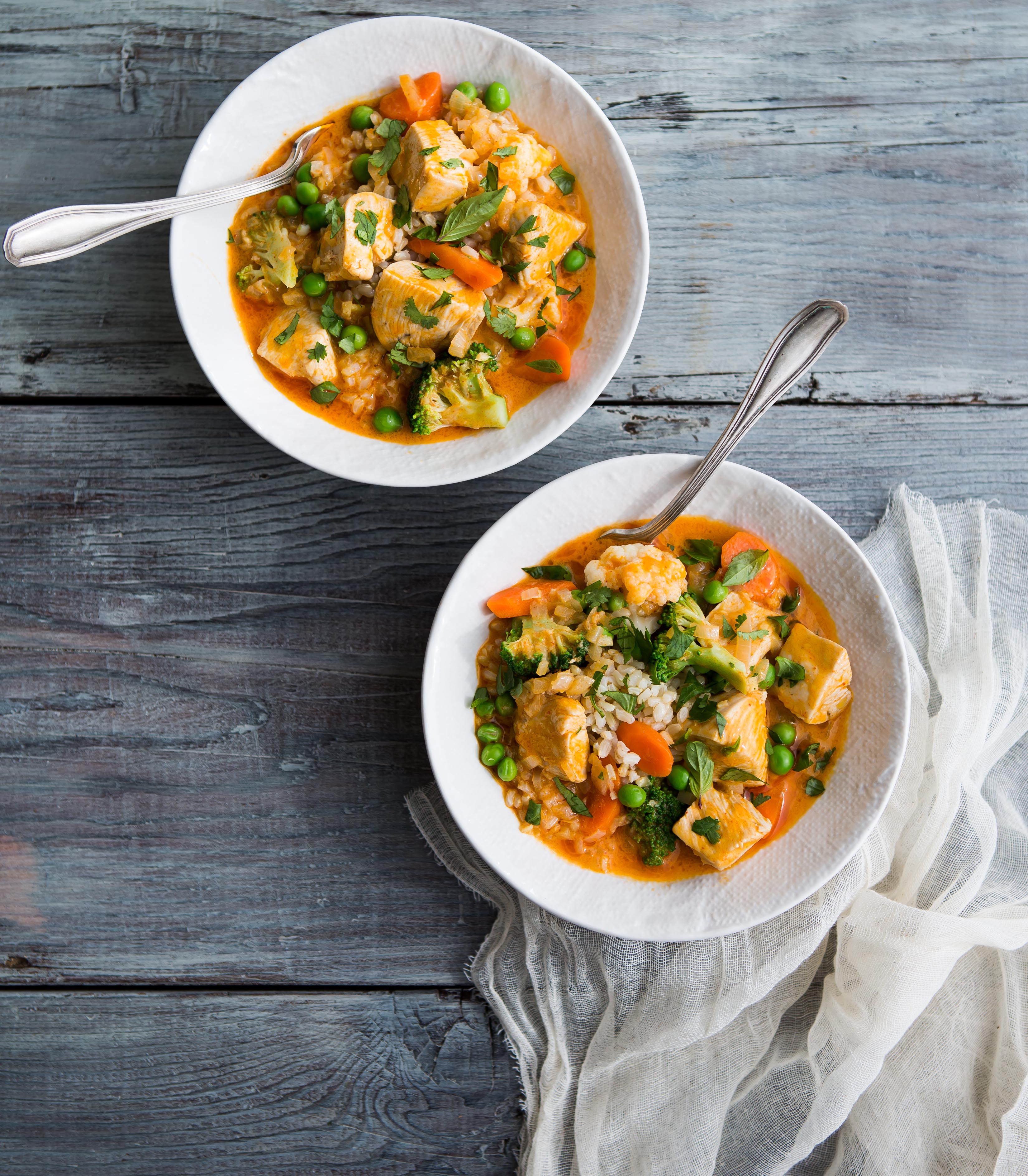 Chicken Vegetable Thai Red Curry Bowl