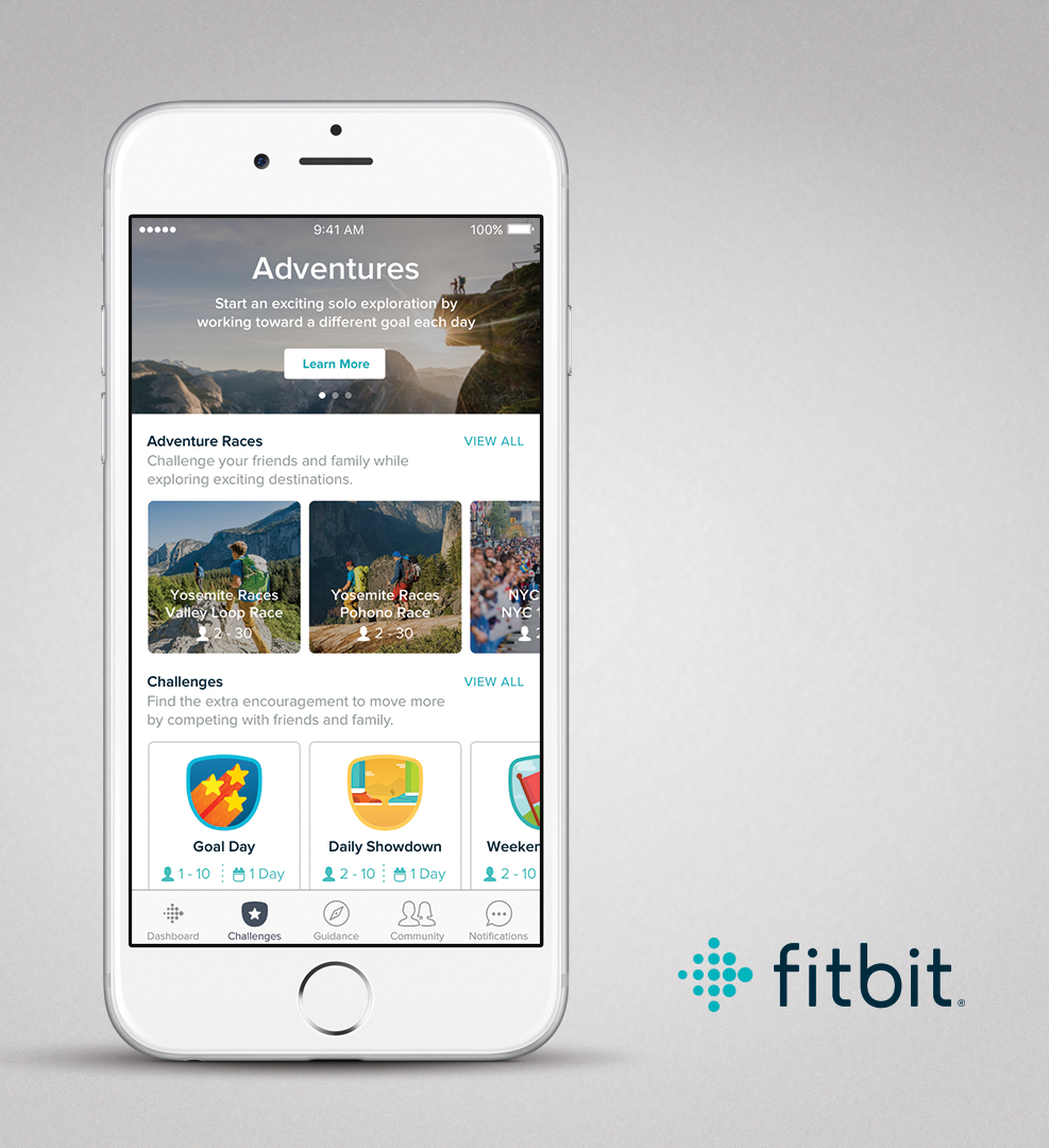Fitbit Adventures app screen