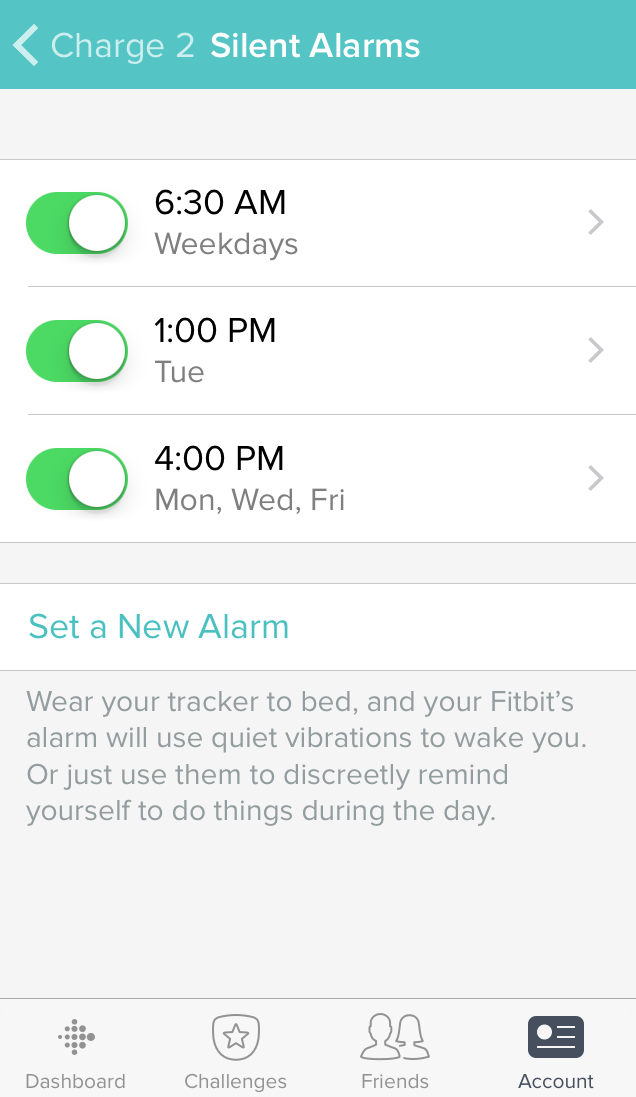 Fitbit app silent alarms