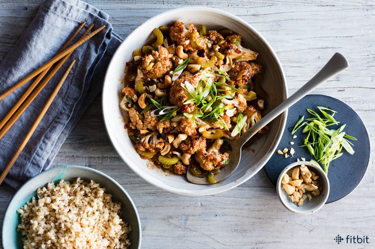 Healthy recipe for kung pao cauliflower