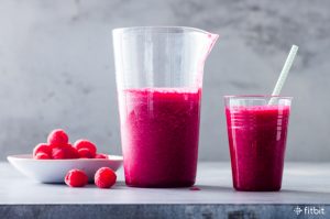 Healthy recipe for a beet-raspberry smoothie