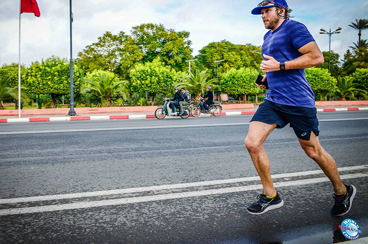 Ryan Hall running during the World Marathon Challenge