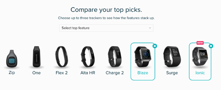 compare Fitbit top picks