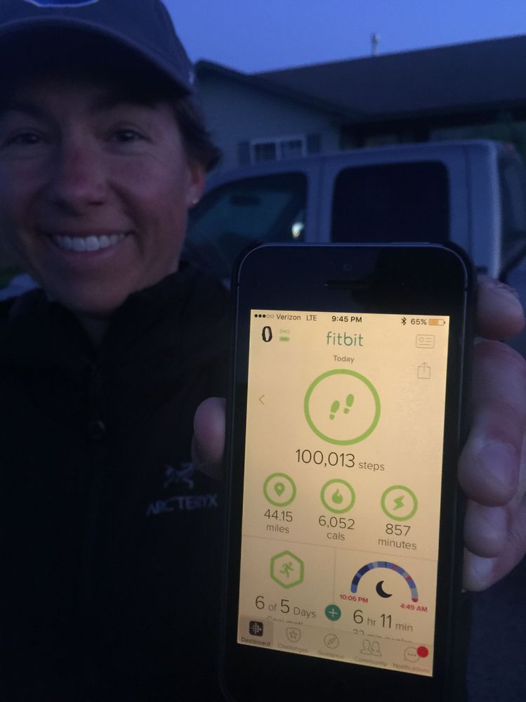 Heidi takes 100,000 steps in one day