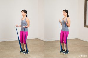 resistance band exercises: bicep curls