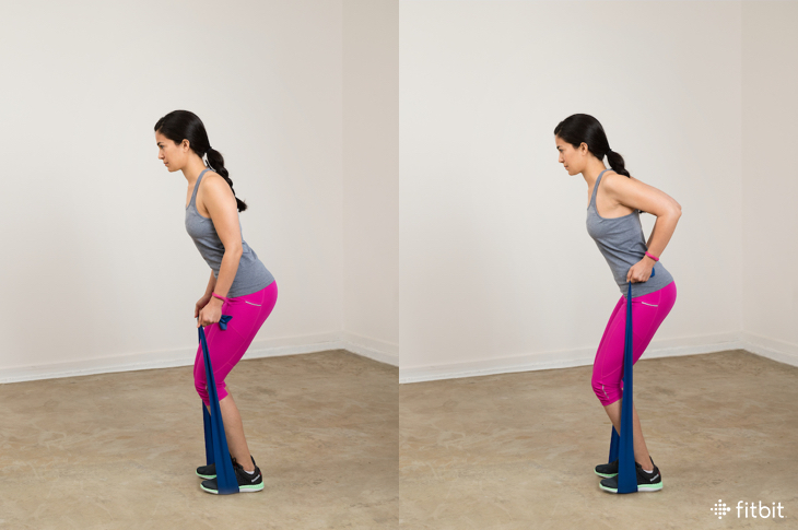Resistance band exercises: standing row