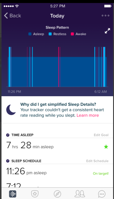 Fitbit Sleep Stages error message