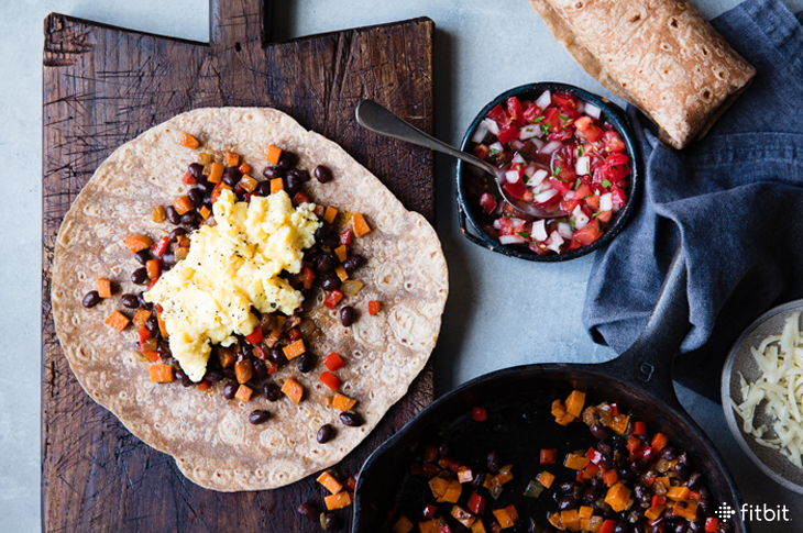Healthy recipe for breakfast burritos