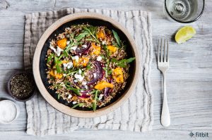 Healthy quinoa salad recipe with squash and feta