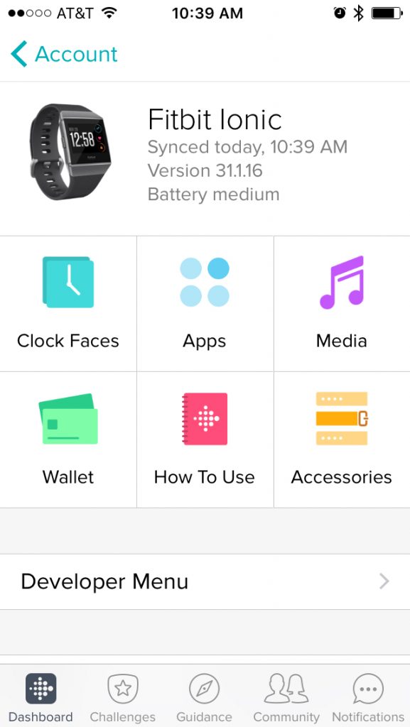 Fitbit Ionic app