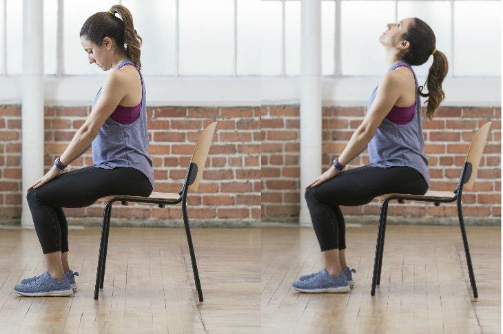 Neck rotations in chair.
