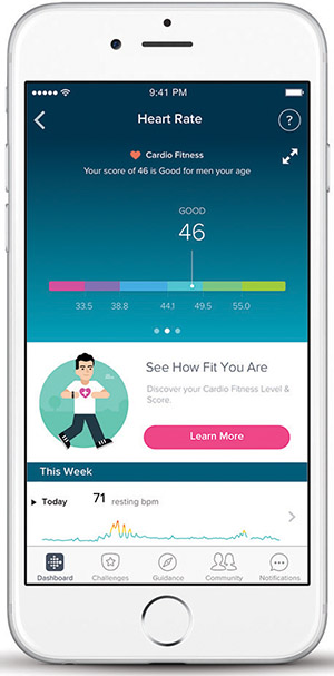 Cardio Fitness Score in the Fitbit app